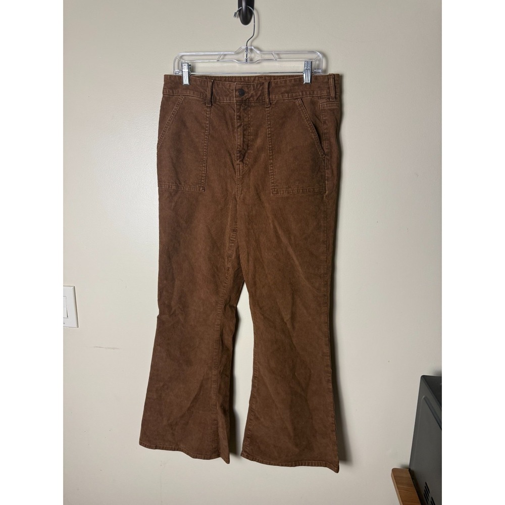 American Eagle Stretch Corduroy Pants Womens 14 Short Brown Slim